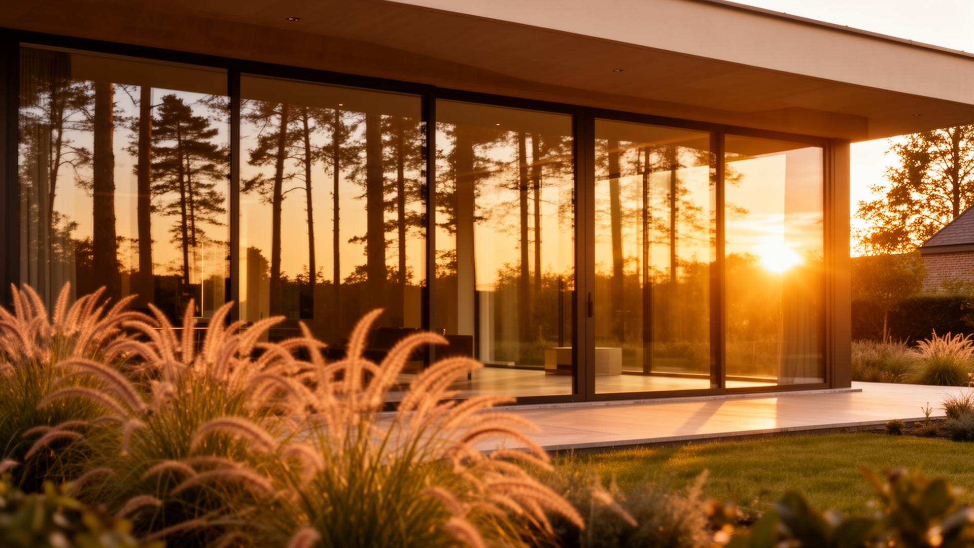 Stijlvolle villa bij zonsondergang